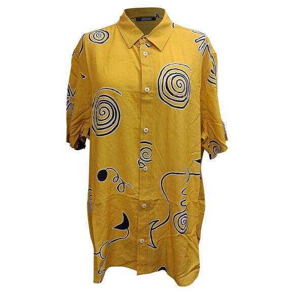 Jacquemus Mello Spiral-Print Shirt in Yellow Viscose